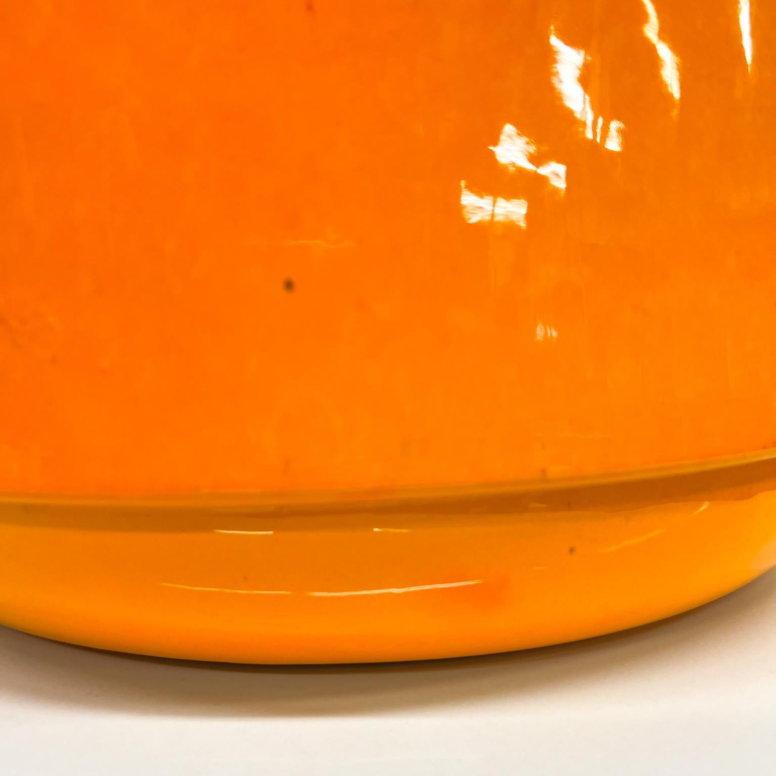 American 1960s Bright Orange Glazed Planter Modern Style Gainey Pottery USA