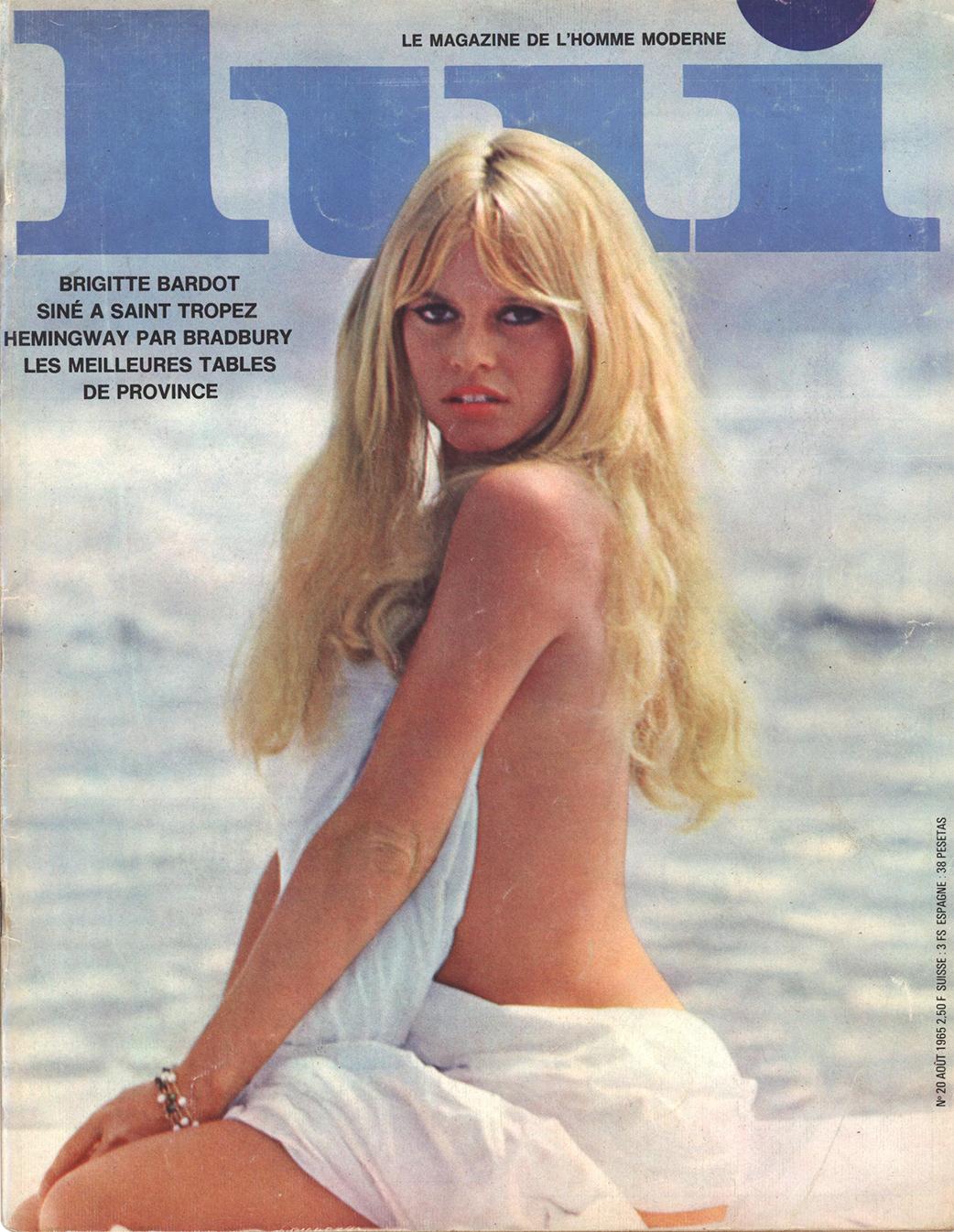 A brilliant set of 2 vintage original 1960's LUI magazines, featuring standout Brigit Bardot covers. Offered here are the full magazines; intact; in good overall vintage condition.

A perfect addition for the Serge Gainsbourg, Jean Luc Godard &