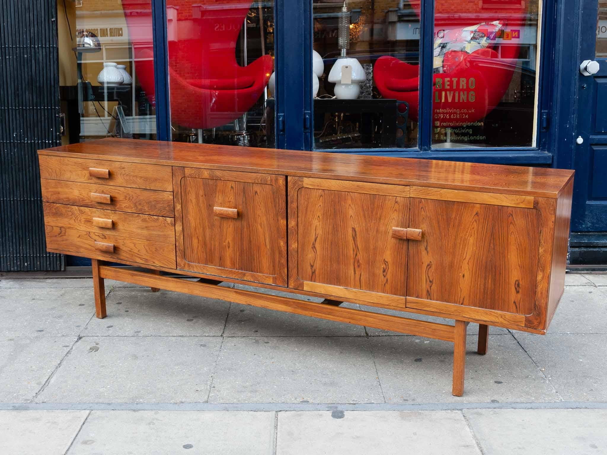 1960s British Bath Cabinet Makers Rosewood Polished Sideboard 4