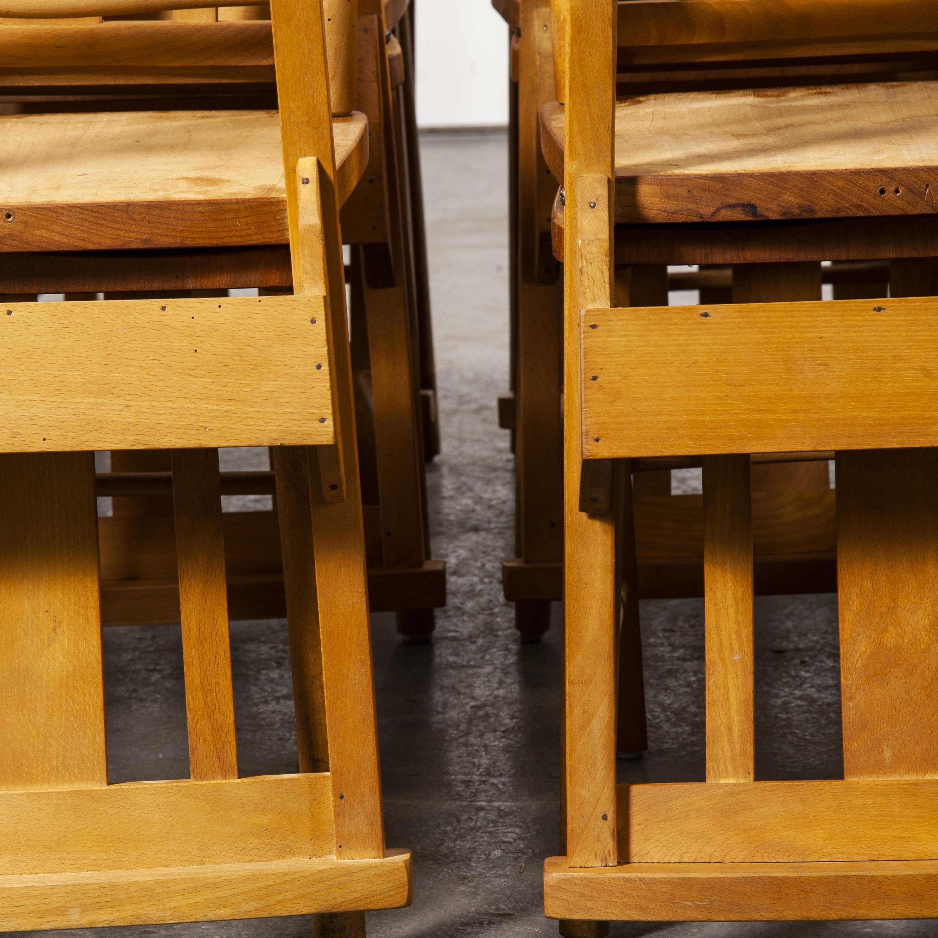 1960s British Beech Church, Chapel Dining Chairs, Various Qty Available In Good Condition In Hook, Hampshire