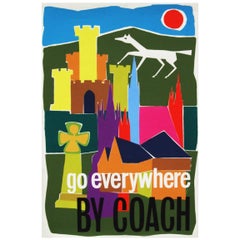 1960s British Coach Travel Poster Pop Art Illustration Design