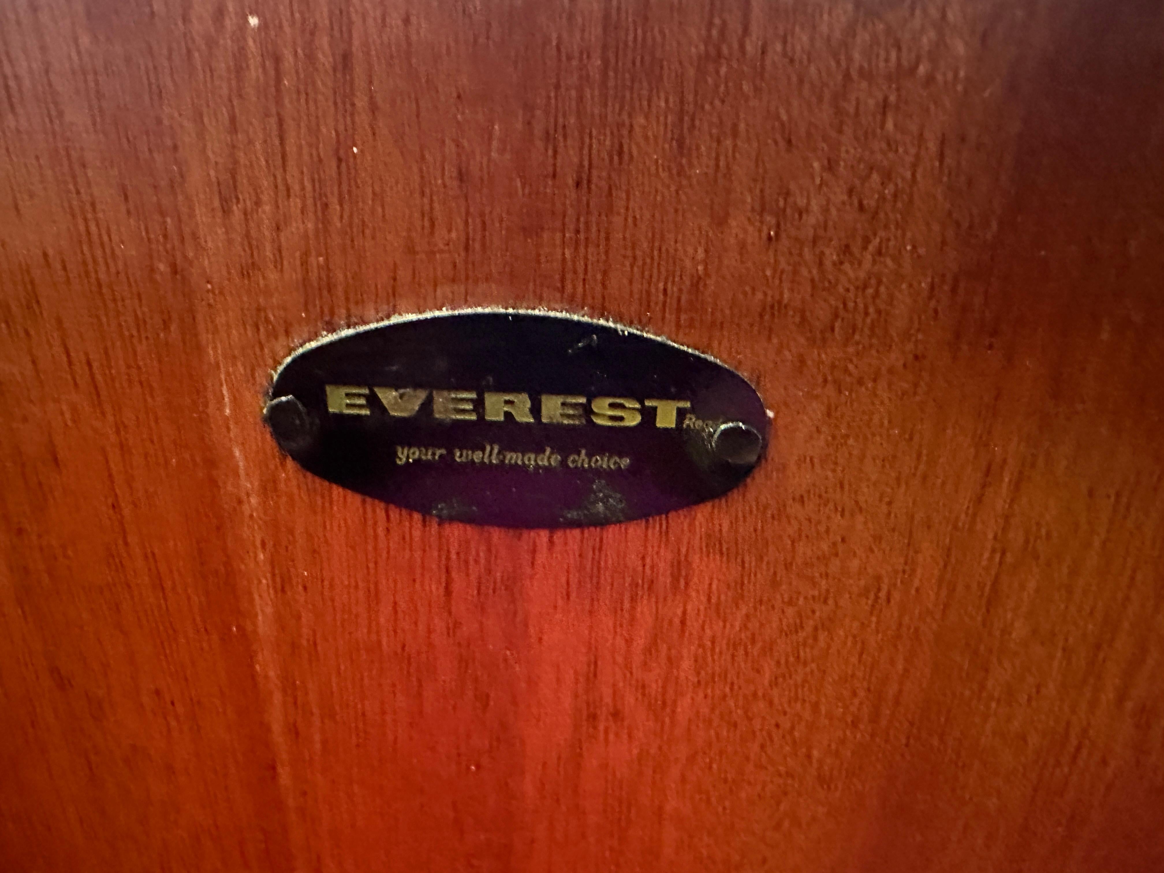 Credenza aparador de 4 cajones en teca Everest británica de los años 60 y metal revestido de negro en venta 9