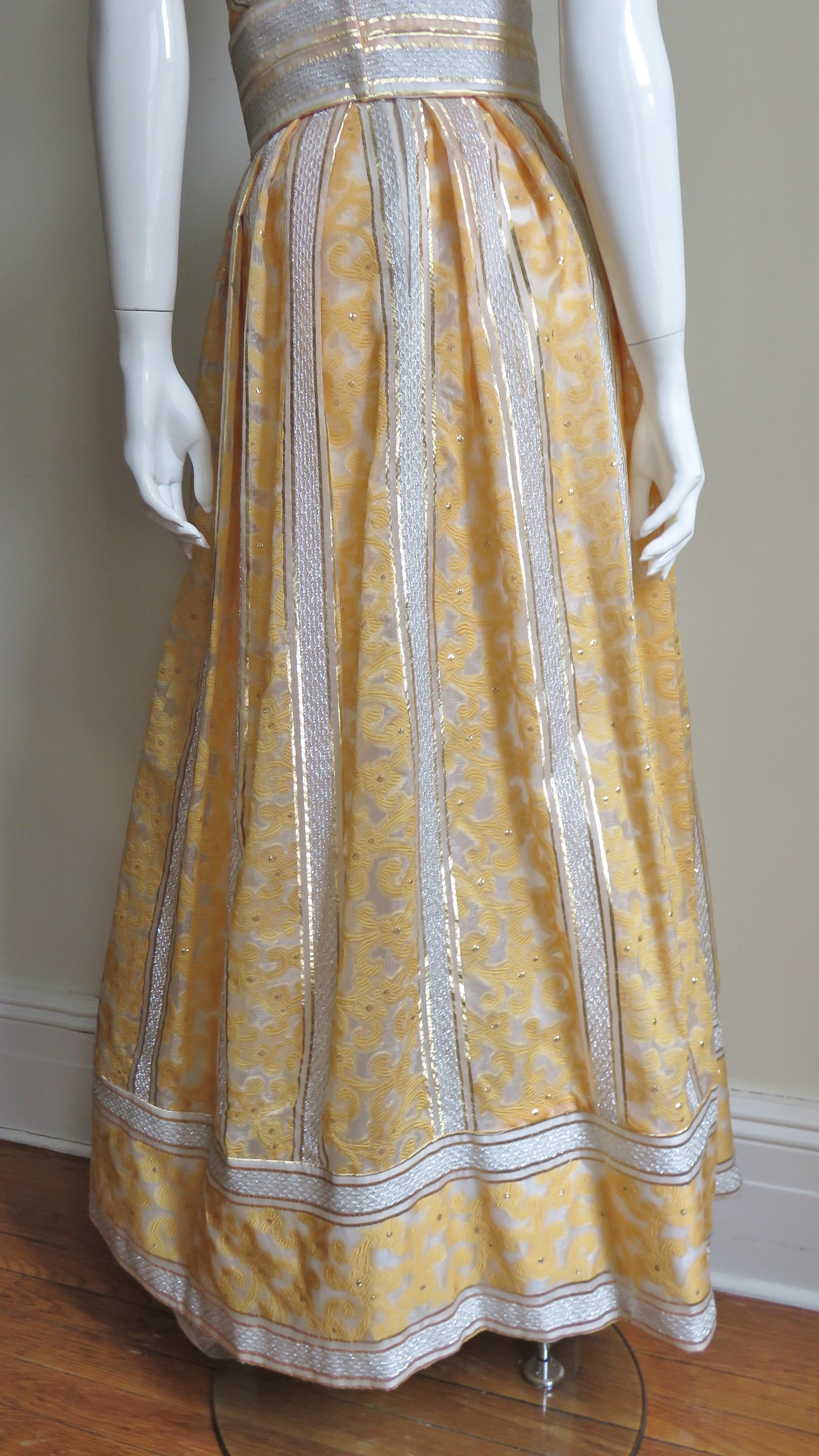 1960s British Hong Kong Silk Plunge Gown 4