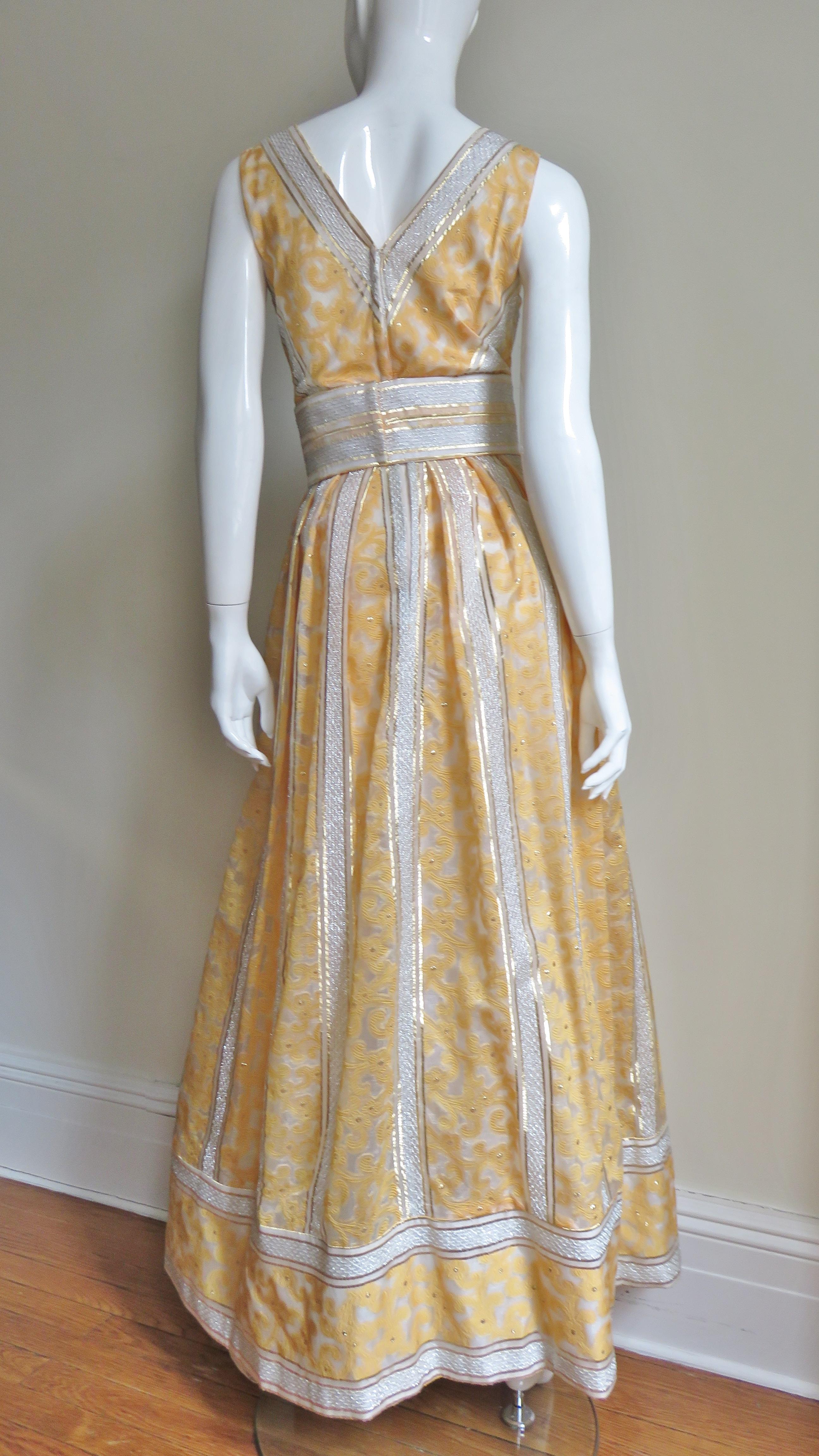 1960s British Hong Kong Silk Plunge Gown 6