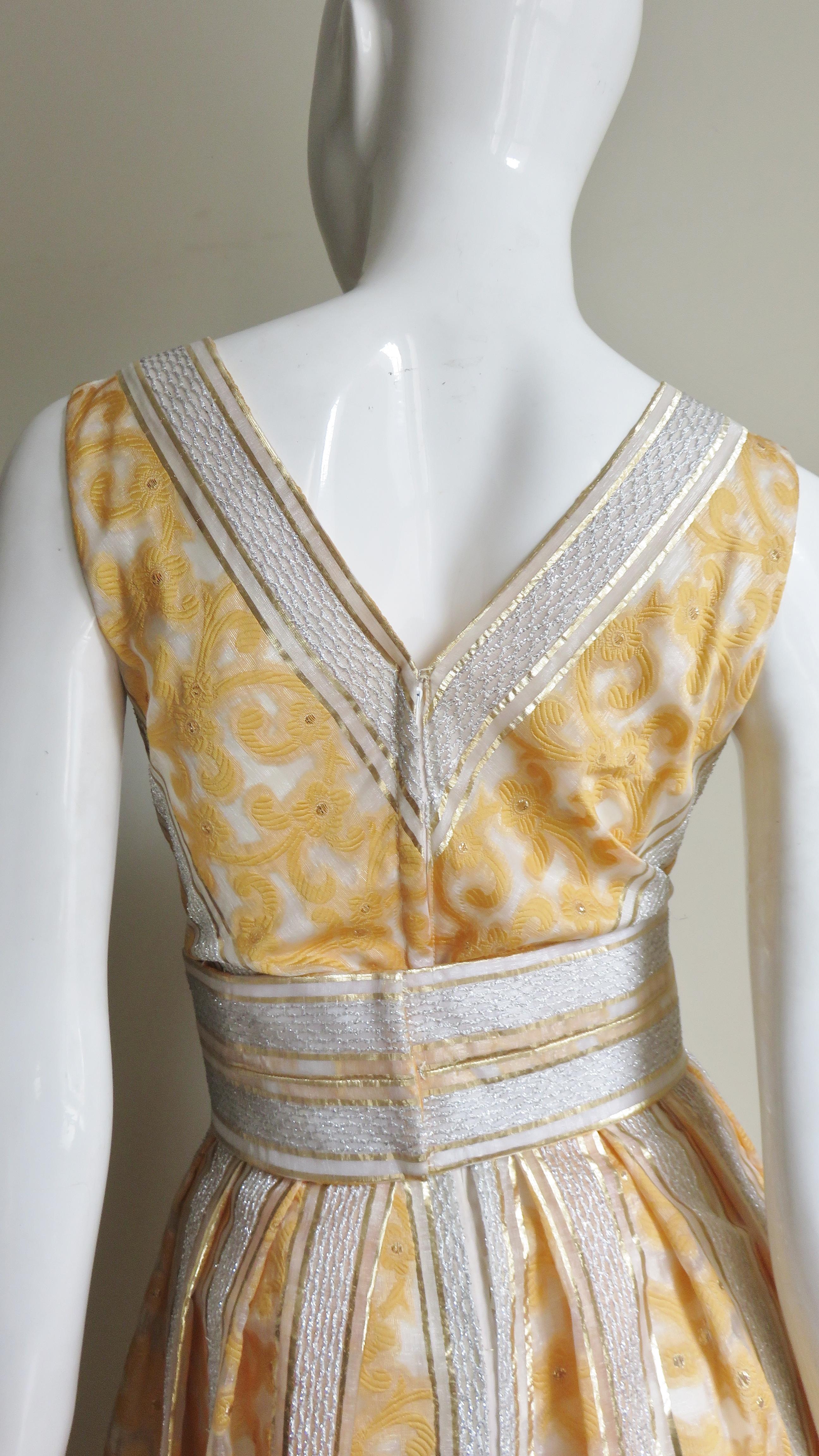 1960s British Hong Kong Silk Plunge Gown 3