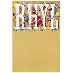 Vintage 1960s British Wales Rhyl Travel Poster People Design