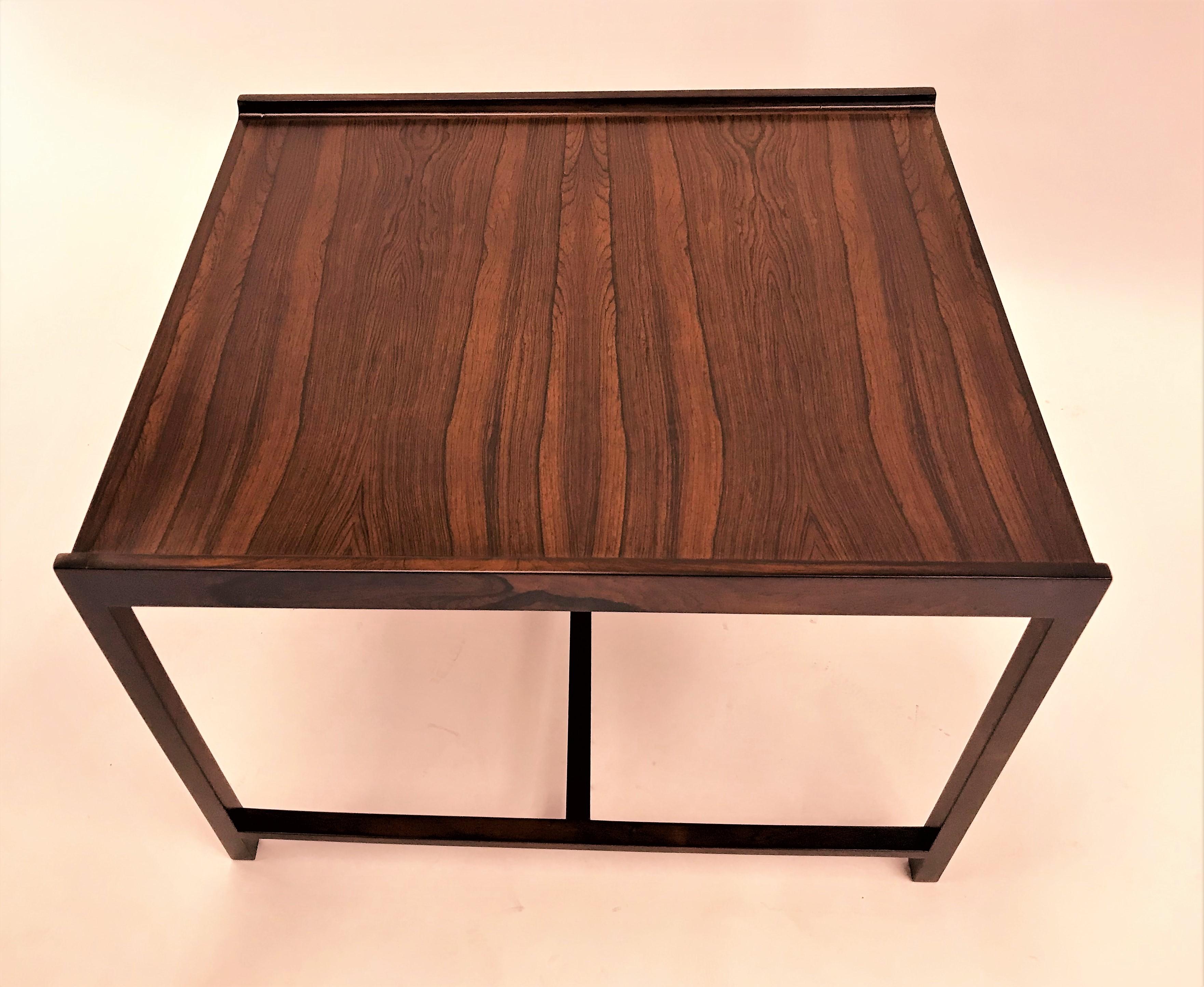 Norwegian Scandinavian Modern 1960s Brode Blindheim Rosewood Palisander End Side Table