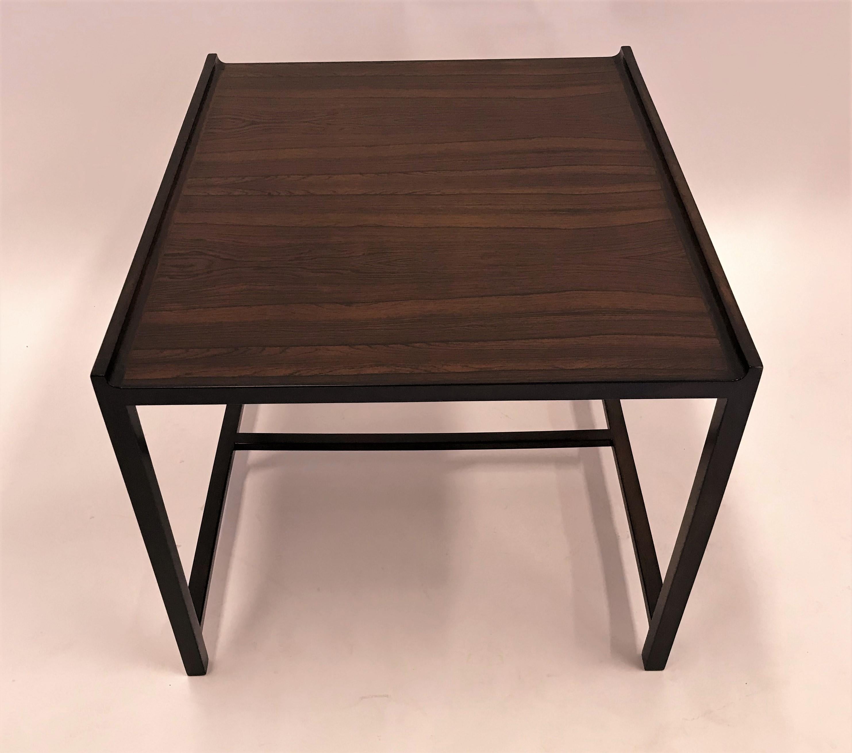 Mid-20th Century Scandinavian Modern 1960s Brode Blindheim Rosewood Palisander End Side Table