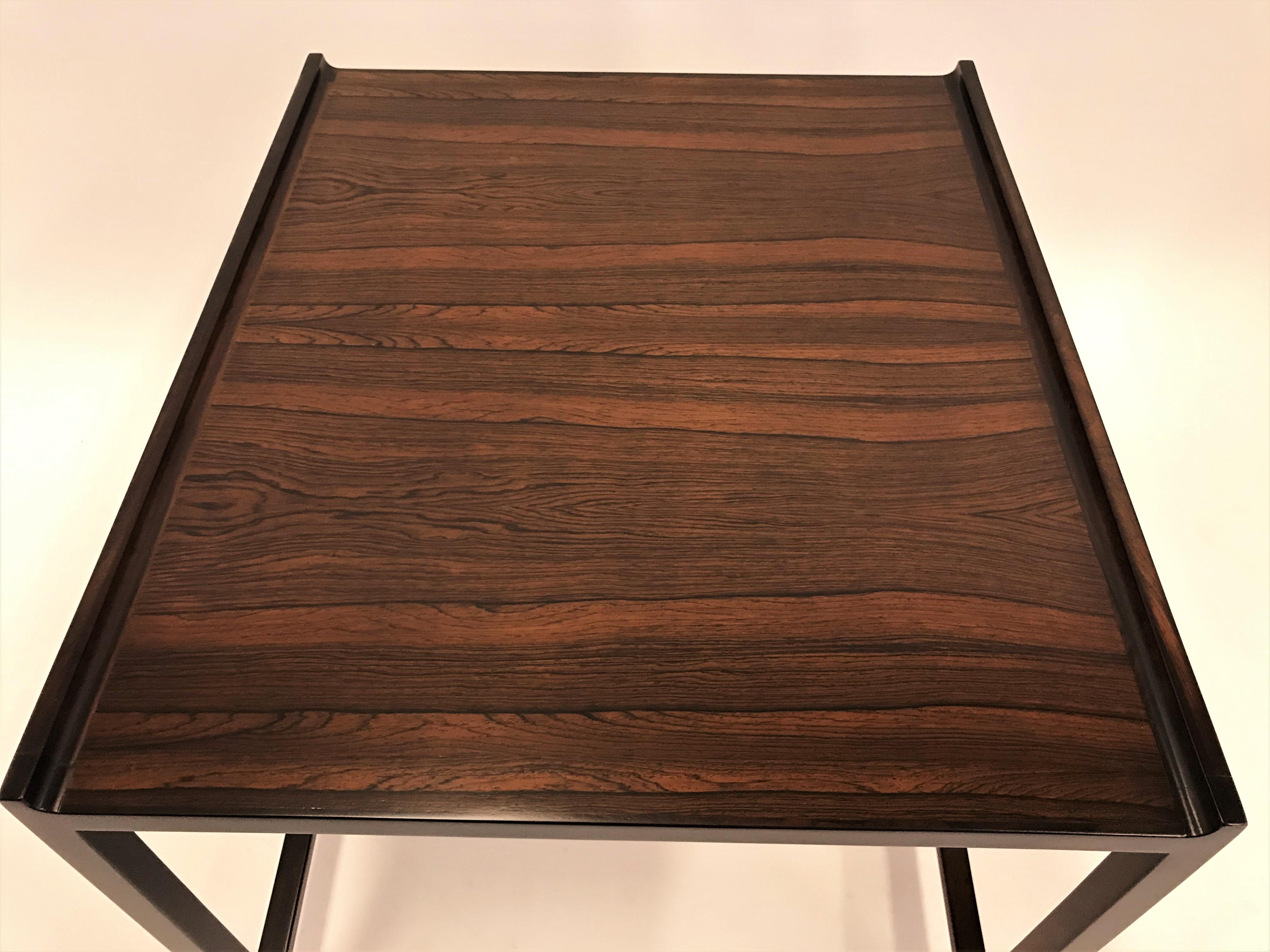 Scandinavian Modern 1960s Brode Blindheim Rosewood Palisander End Side Table 2