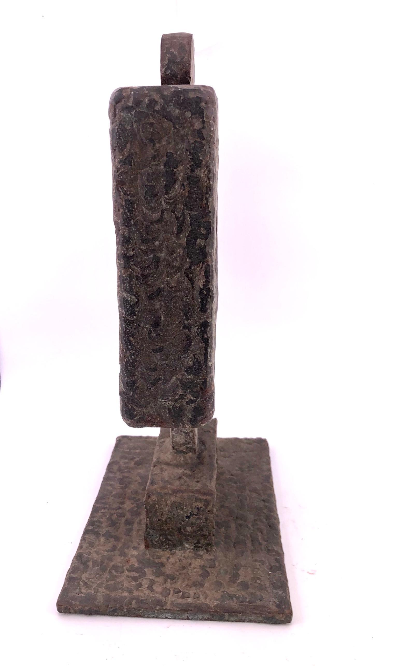 Mid-Century Modern 1960s Bronze Abstract Sculpture by California Artist Clay Walker For Sale