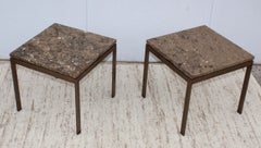 1960's Bronze and Marble Custom Made Side Tables by Cumberland
