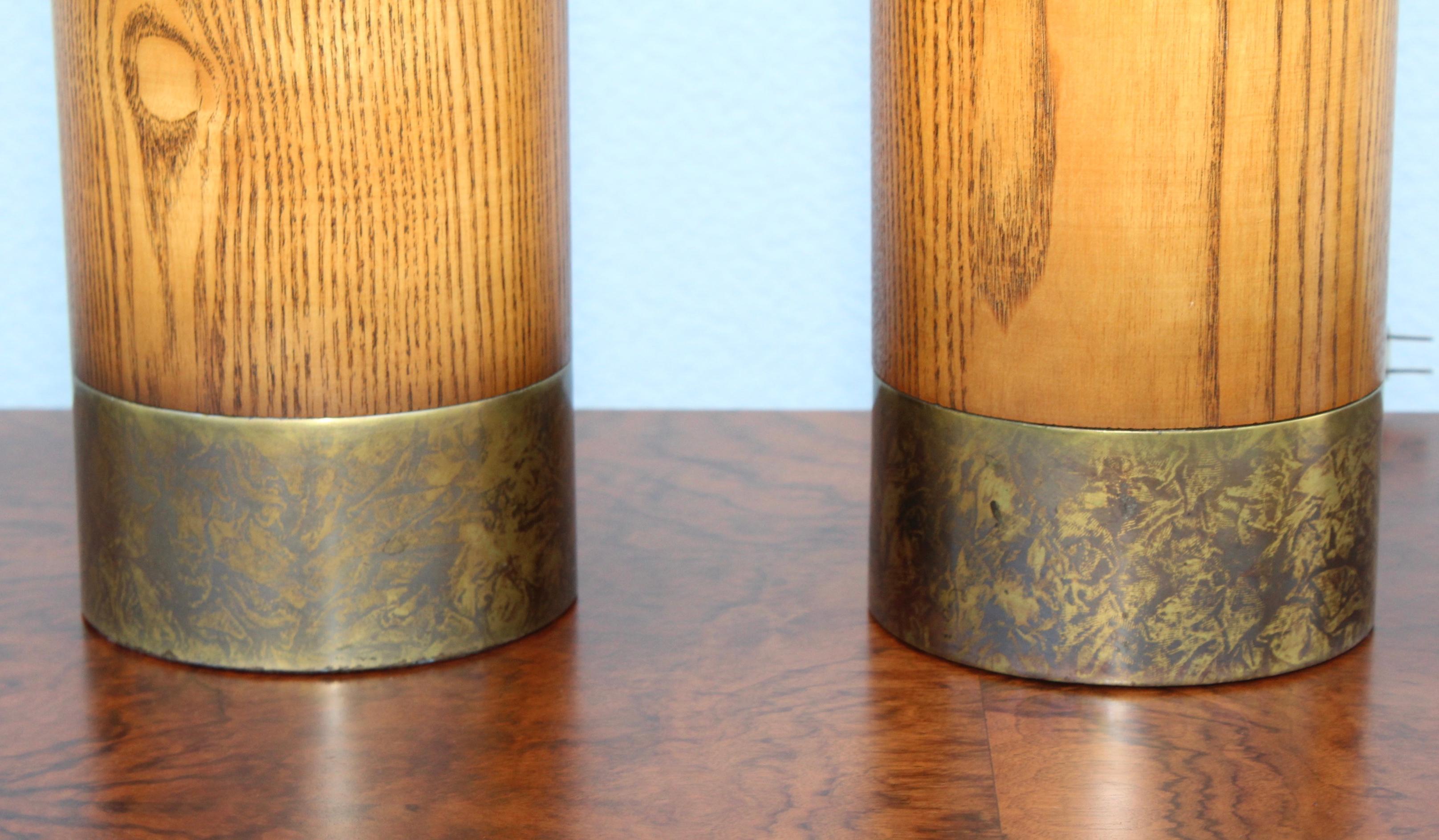 1960s Bronze and Oak Table Lamps by Westwood 3