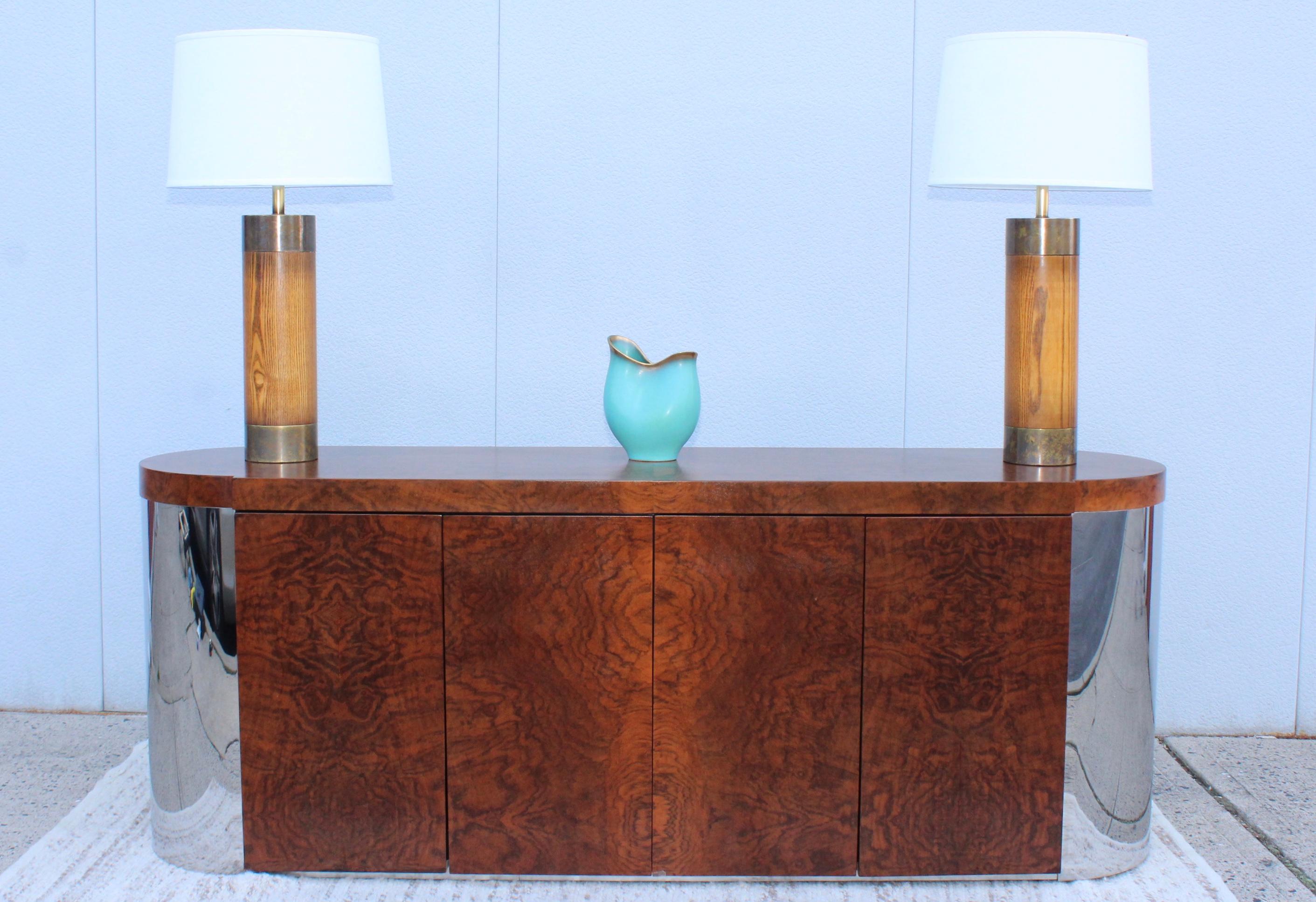 1960s Bronze and Oak Table Lamps by Westwood 4