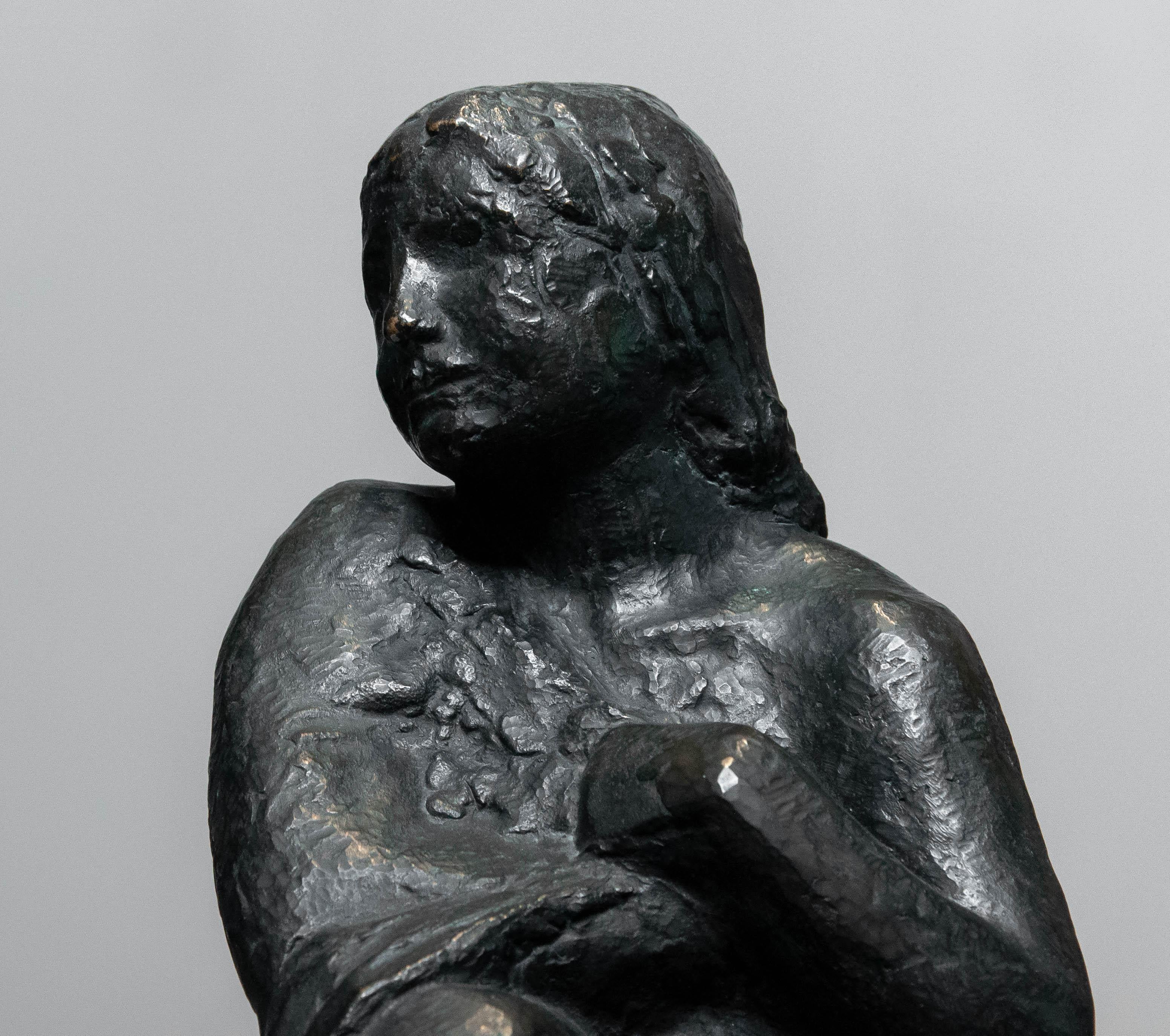 Svedese Statua d'arte in bronzo/ottone del 1960  Realizzato e firmato da Thure Thörn, Svezia in vendita