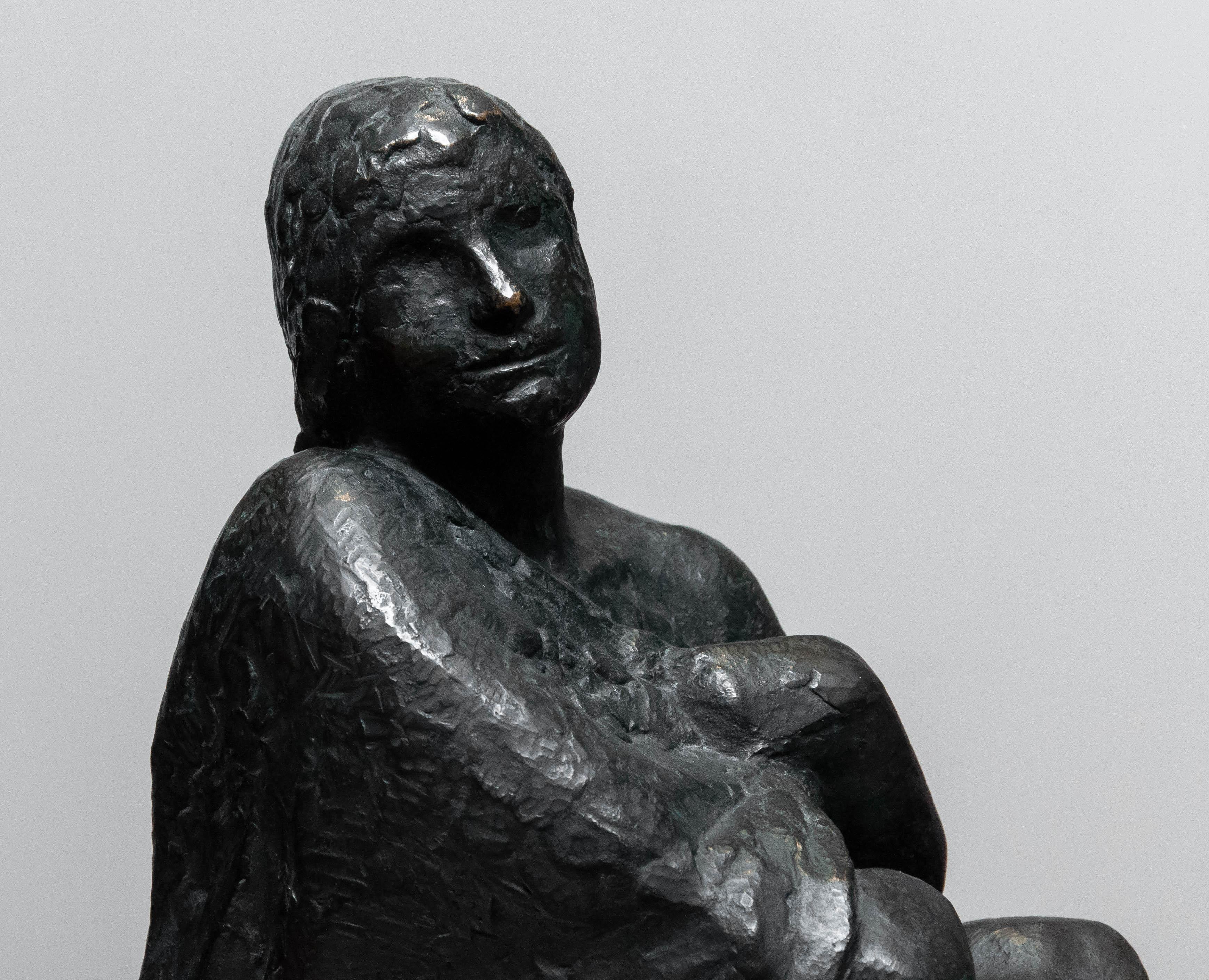 Statua d'arte in bronzo/ottone del 1960  Realizzato e firmato da Thure Thörn, Svezia In condizioni ottime in vendita a Silvolde, Gelderland