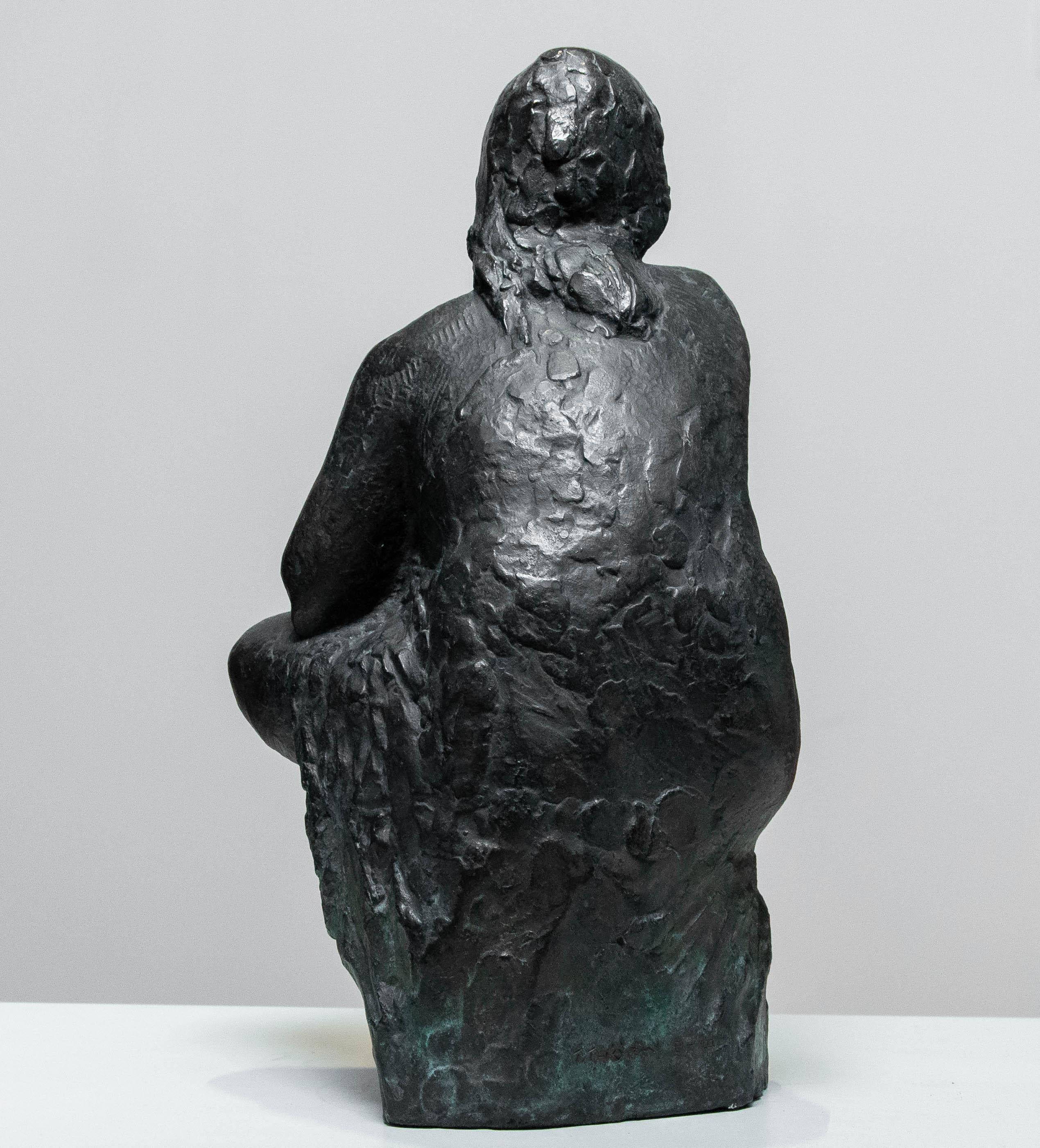 Ottone Statua d'arte in bronzo/ottone del 1960  Realizzato e firmato da Thure Thörn, Svezia in vendita