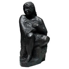Estatua artística de bronce/latón de los años 60  Hecho y firmado por Thure Thörn, Suecia