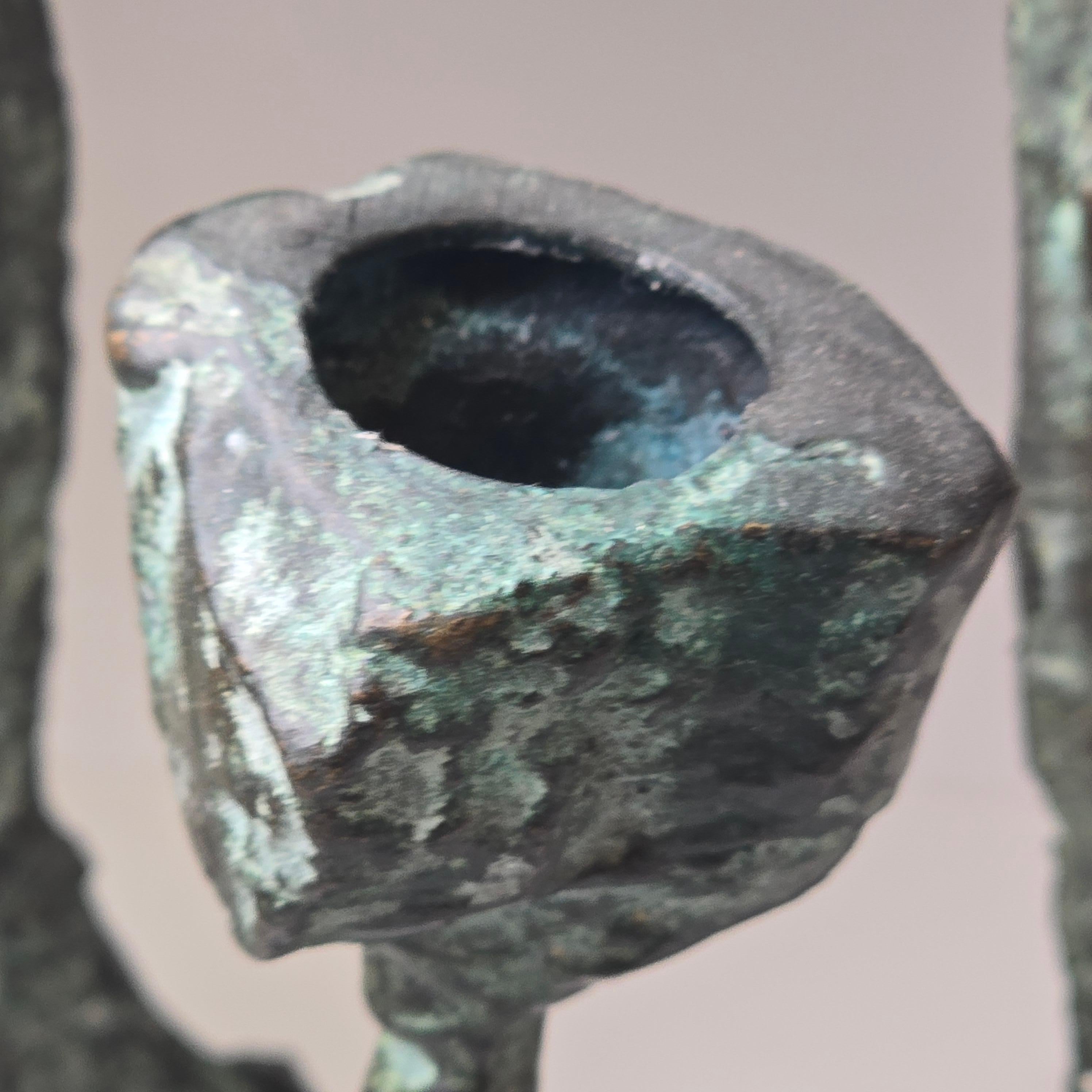 1960s Bronze Brutalist Candlesticks In Good Condition In Kilmarnock, VA
