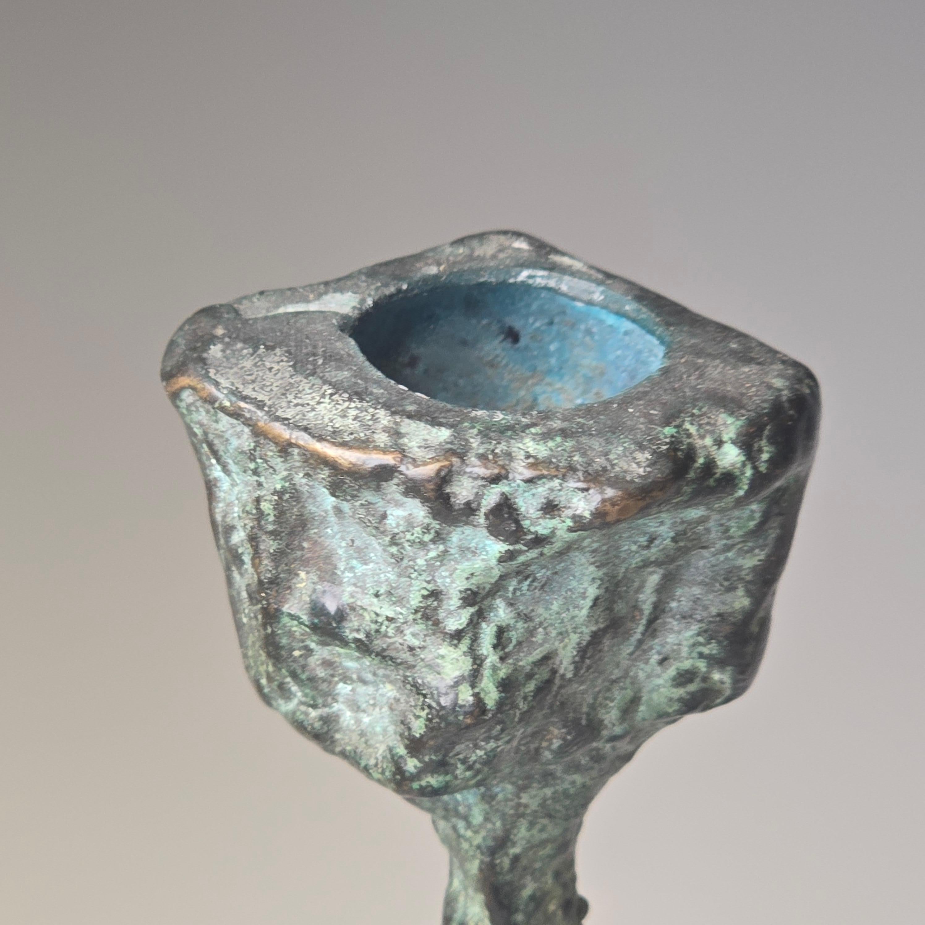 1960s Bronze Brutalist Candlesticks 1