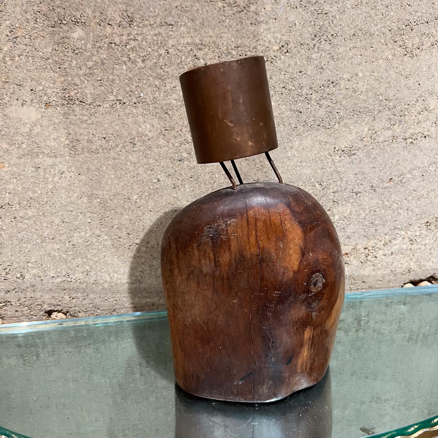 Bronze-Kerzenhalter aus exotischem Holz, Don Shoemaker, Mexiko, 1960er Jahre im Zustand „Gut“ im Angebot in Chula Vista, CA