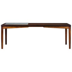 1960s Bronze Coffee Table Rosewood Danish Design Vintage