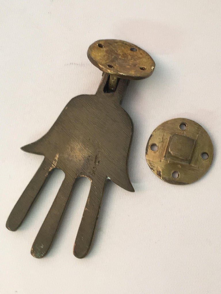 1960s Bronze Flower Power Hand Door Knocker at 1stdibs