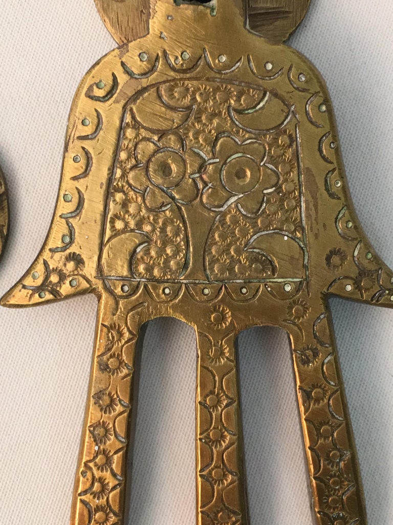 1960s Bronze Flower Power Hand Door Knocker at 1stdibs