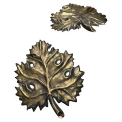 1960's Bronze " leaves" sconces