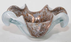 1960s Bronze Murano Blown Glass Italian Bowl with Copper and Gold Flecks