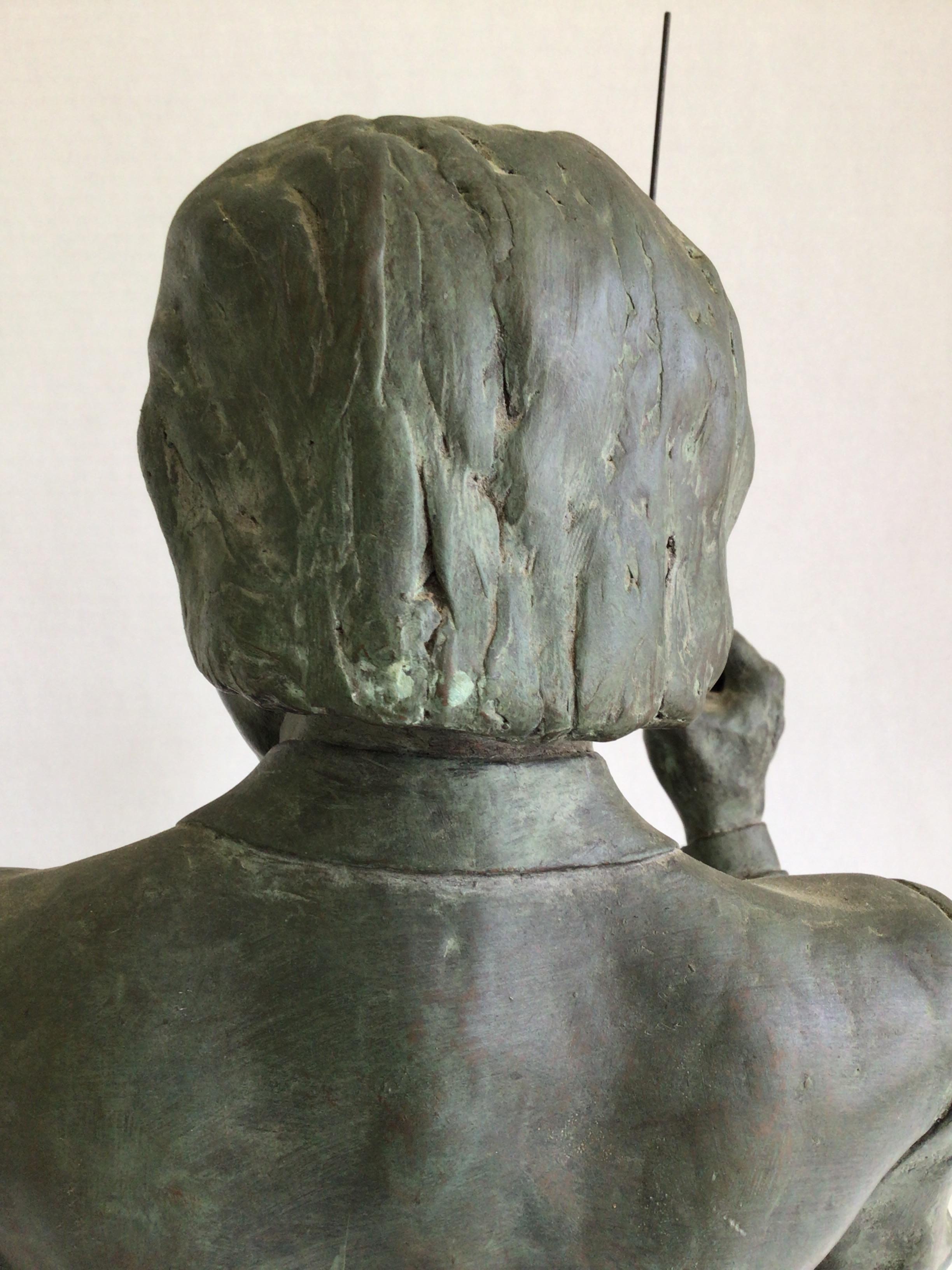Scultura in gesso di bronzo del 1960 raffigurante un Maestro/Conduttore su base di Wood in vendita 4