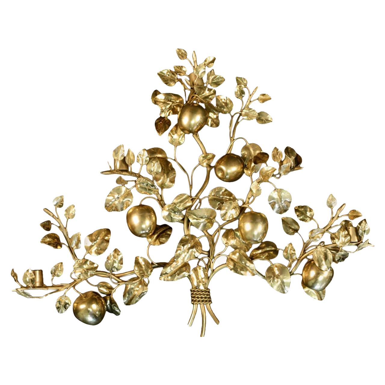 1960s Bronze Sconce 'The Eden Garden Tree' by Maison Honoré