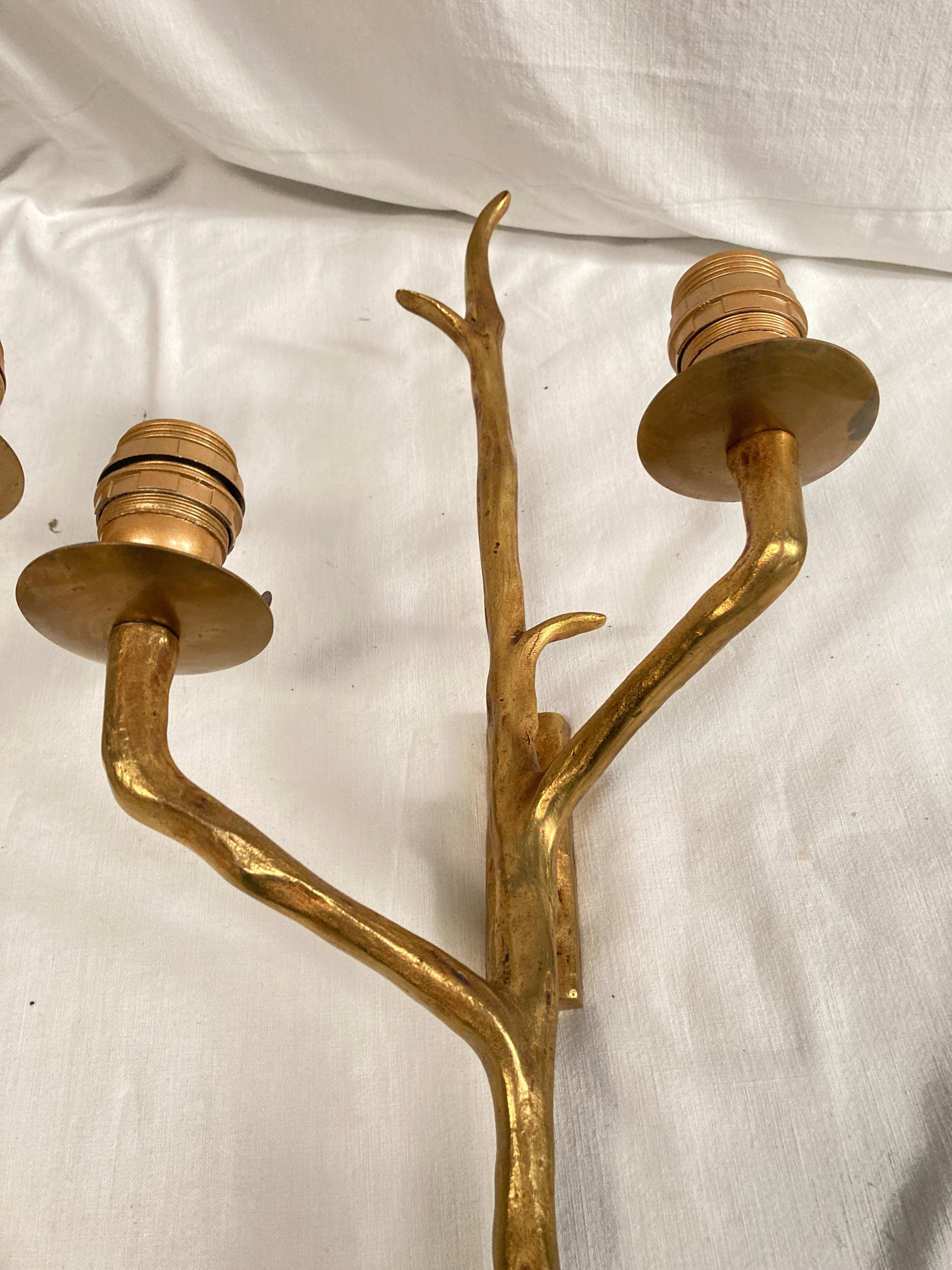 Apliques de bronce de los años 60 de estilo Felix Agostini en Bueno estado para la venta en Bois-Colombes, FR
