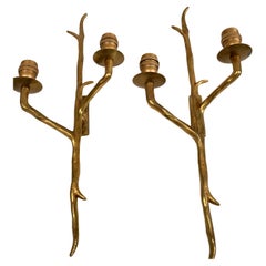 1960's bronze sconces in the style of Felix Agostini