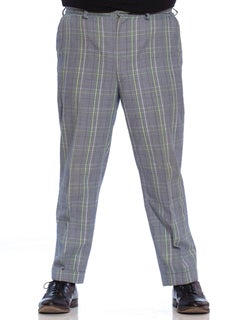 1960S BROOKS BROTHERS Blue & Grey Cotton Seersucker Men's Plaid Pants