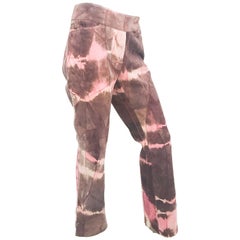 1960s Brown and Purple Suede Patchwork Pants