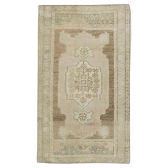 1960s Brown 
Beige Vintage Turkish Mini Rug 1
10" X 3
4"