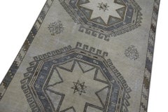 1960s Brown & Blue Vintage Turkish Runner 3'5" x 11'7"