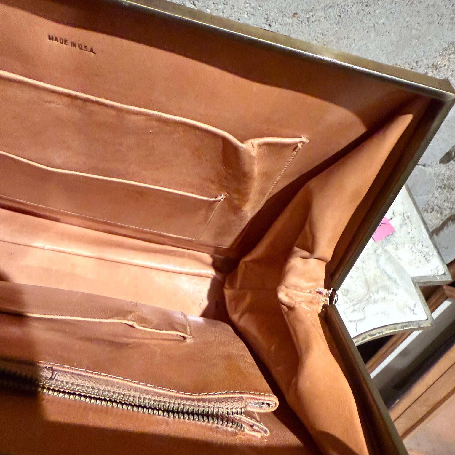 1960s Brown Crocodile Handbag Deauville For Sale 5