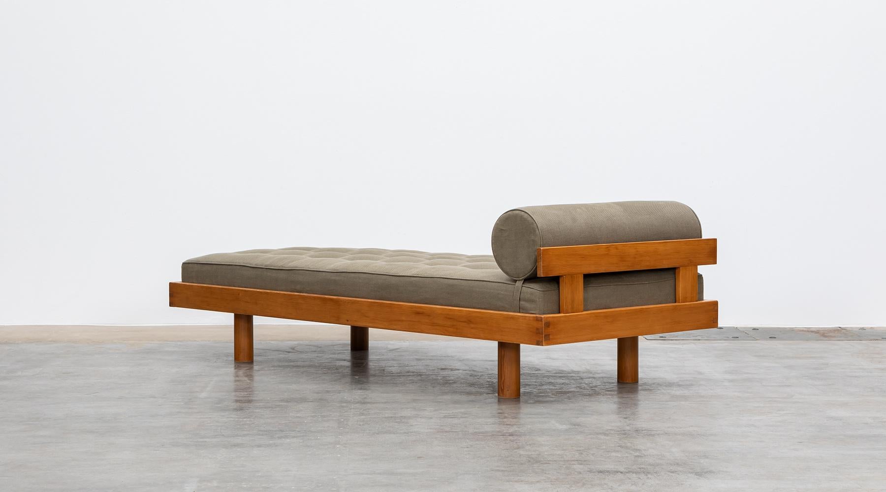 Mid-Century Modern 1960s Brown Elmwood Daybed by Pierre Chapo