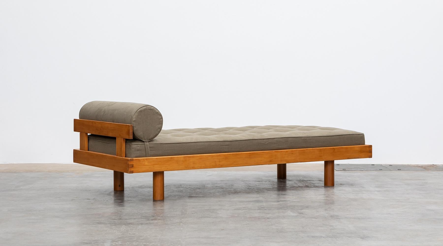 Mid-20th Century 1960s Brown Elmwood Daybed by Pierre Chapo