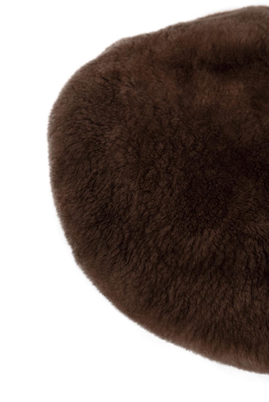 1960s Brown Genuine Sheared Beaver Fur Beret In Excellent Condition In Munich, DE