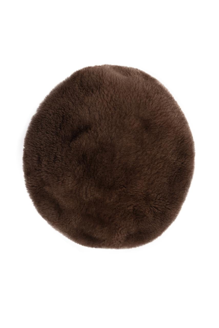 1960s Brown Genuine Sheared Beaver Fur Beret 1