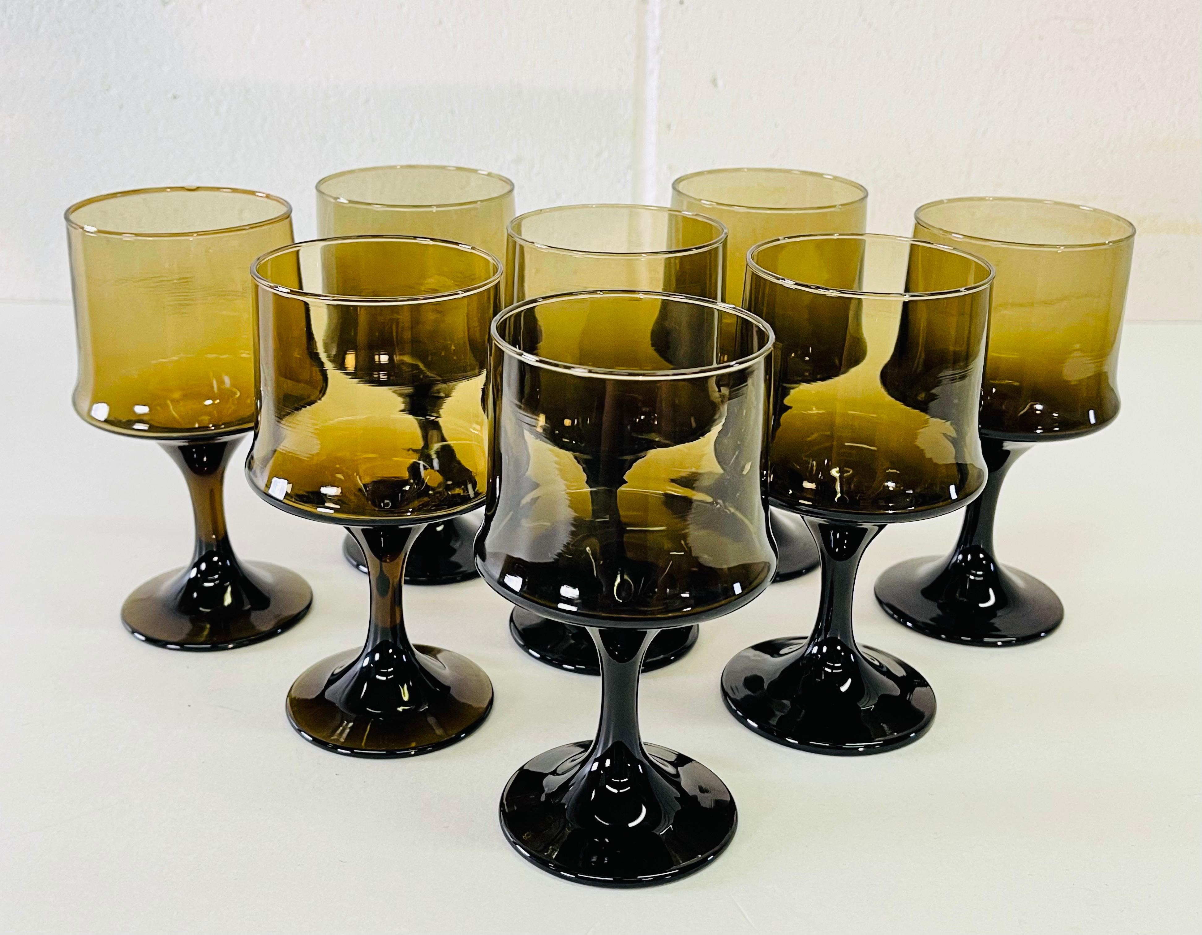 vintage brown drinking glasses