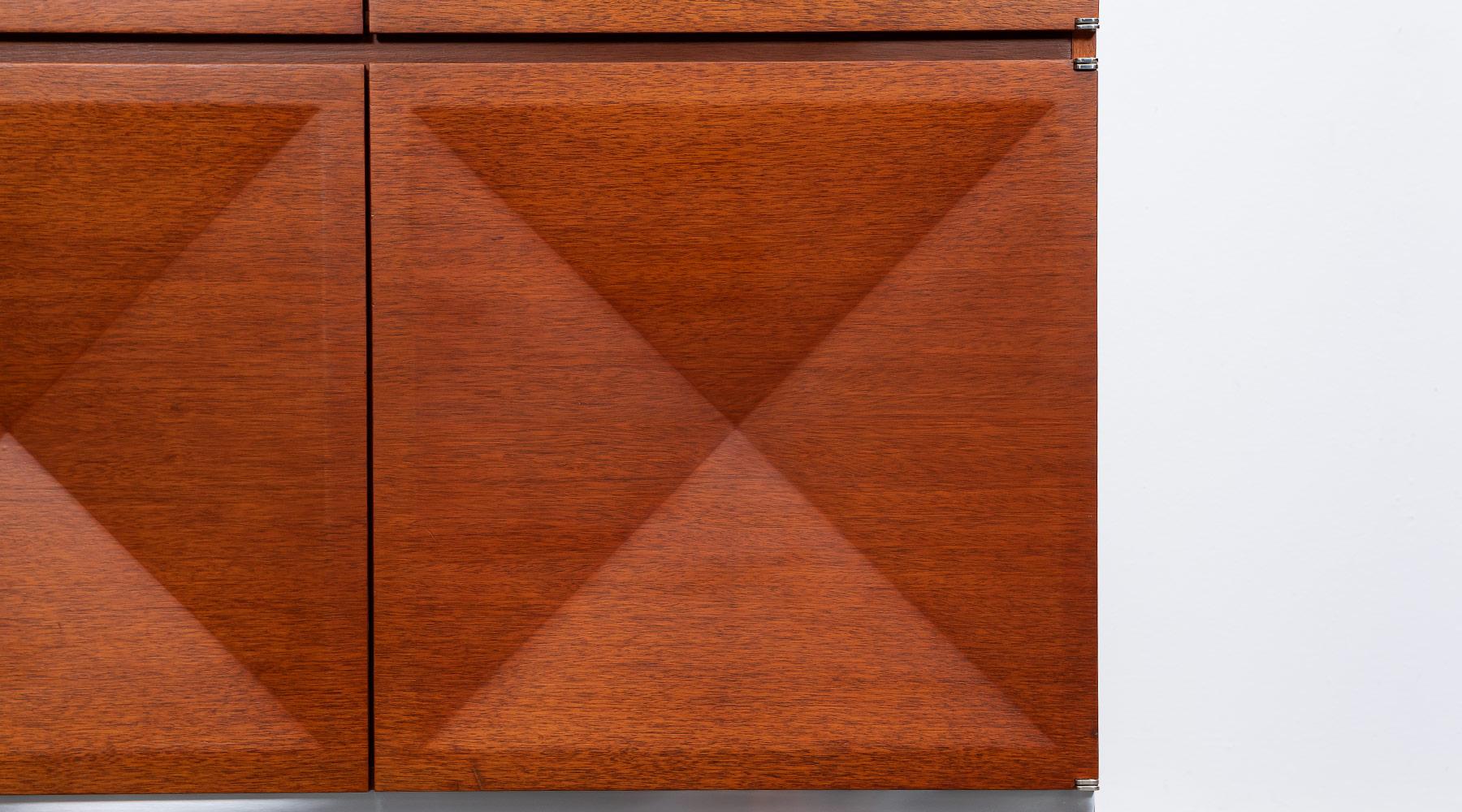 1960s Brown Highboard by Antoine Philippon and Jacqueline Lecoq For Sale 4