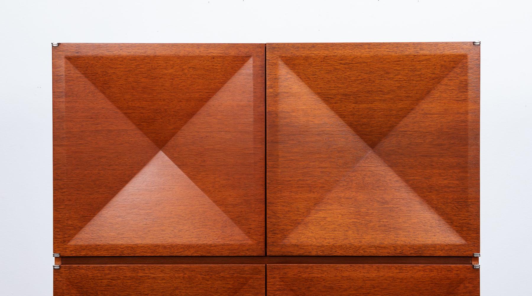 Mahogany 1960s Brown Highboard by Antoine Philippon and Jacqueline Lecoq For Sale