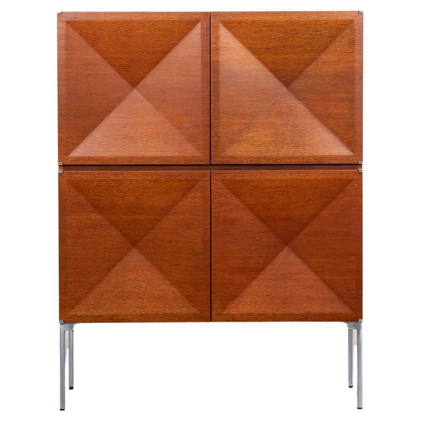 1960s Brown Highboard by Antoine Philippon and Jacqueline Lecoq For Sale