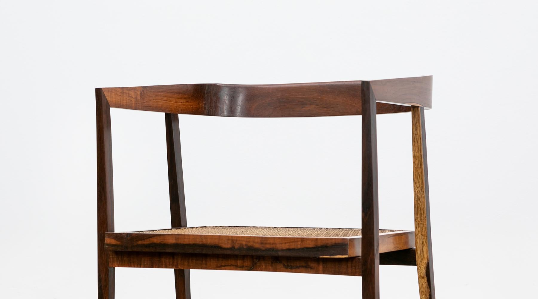 1960s brown wood and cane Chairs by Joaquim Tenreiro For Sale 6