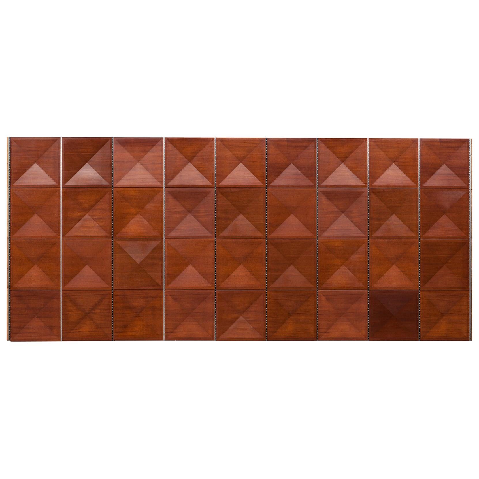 1960s Brown Mahogany Panel Wall by Antoine Philippon / Jacqueline Lecoq For Sale