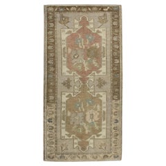 1960s Brown Multicolor Vintage Turkish Mini Rug 1
10" X 3
5"