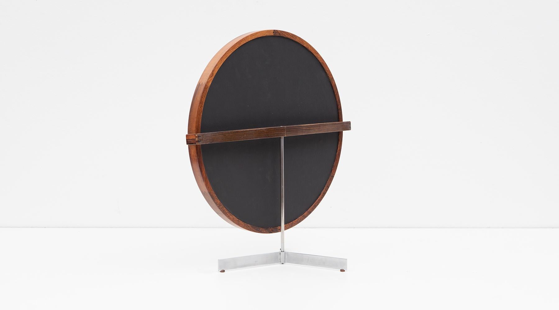 1960s Brown Rosewood Mirror by Uno and Östen Kristiansson In Excellent Condition In Frankfurt, Hessen, DE